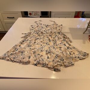 Women Rixxi clothing company spaghetti strap short romper jumpsuit white floral